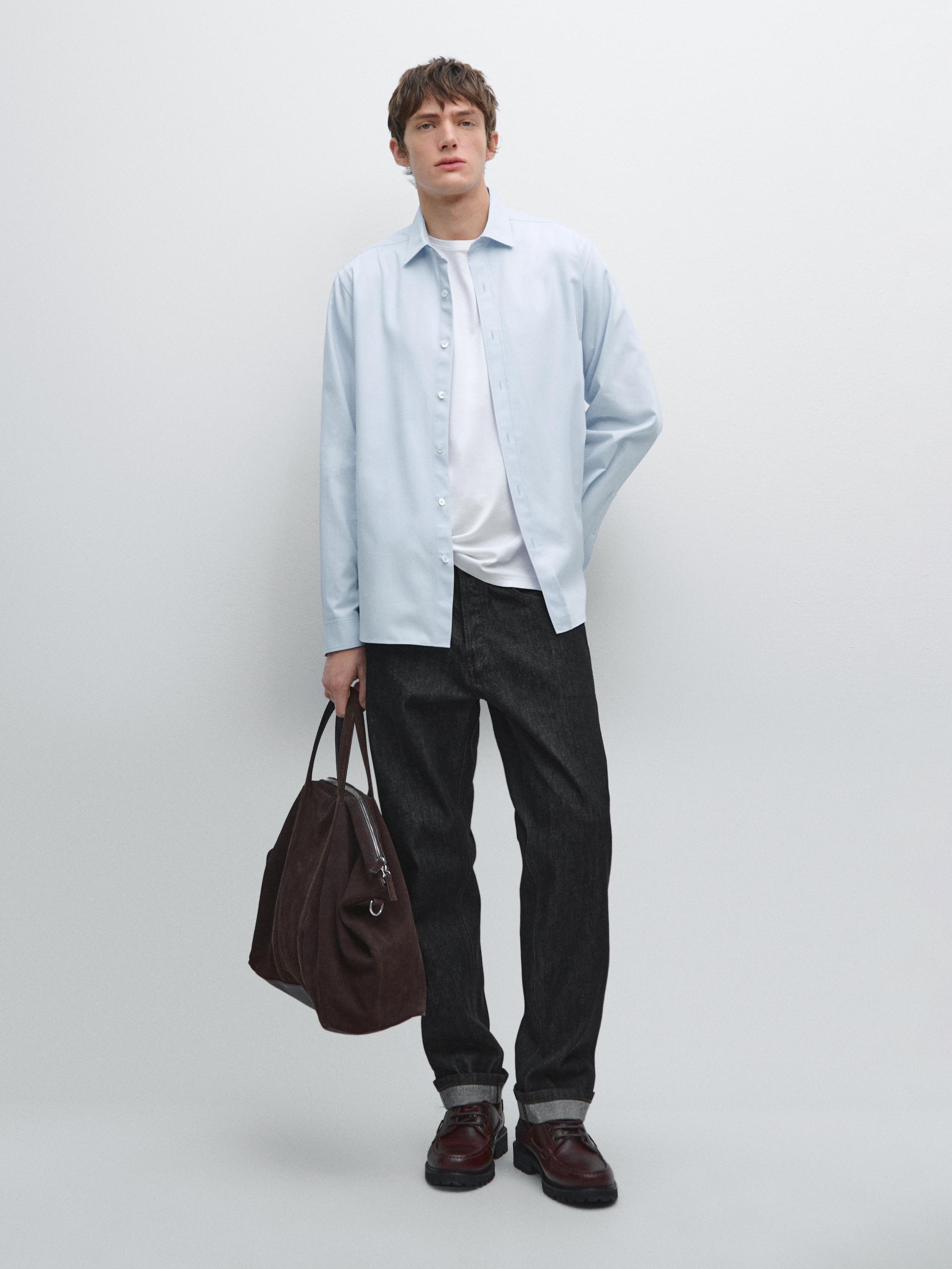 Chemise regular en coton mélangé